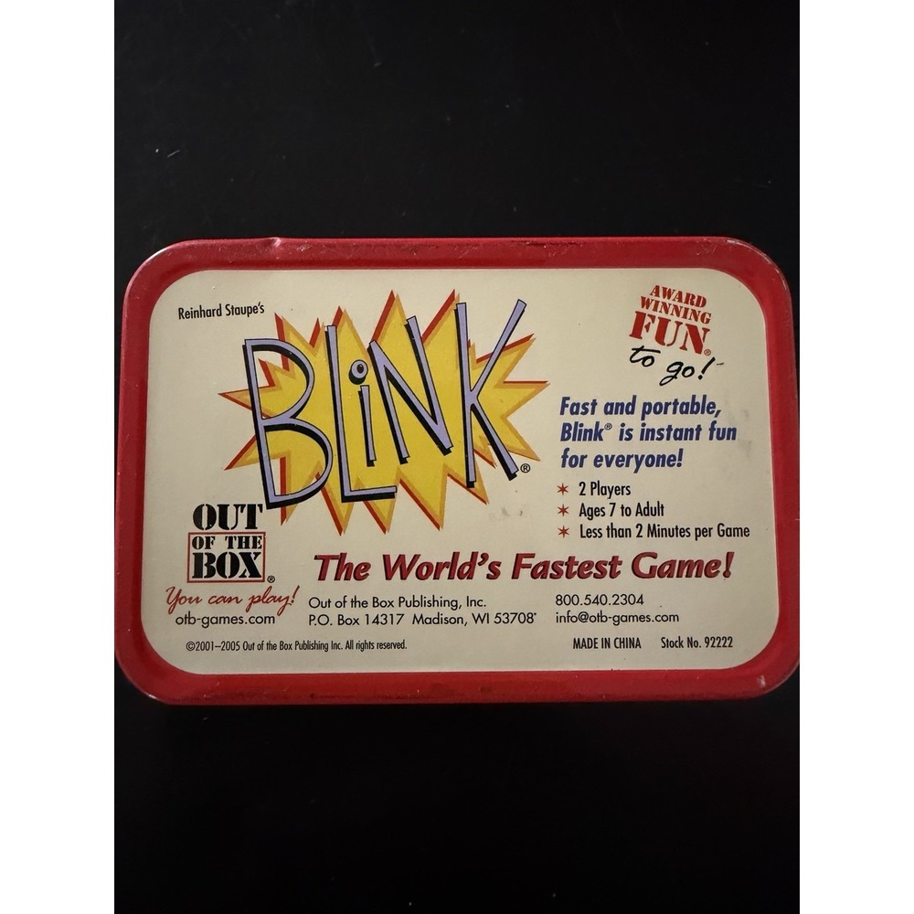 NWT Vintage 2001 Blink, playing cards deck game in metal tin box
